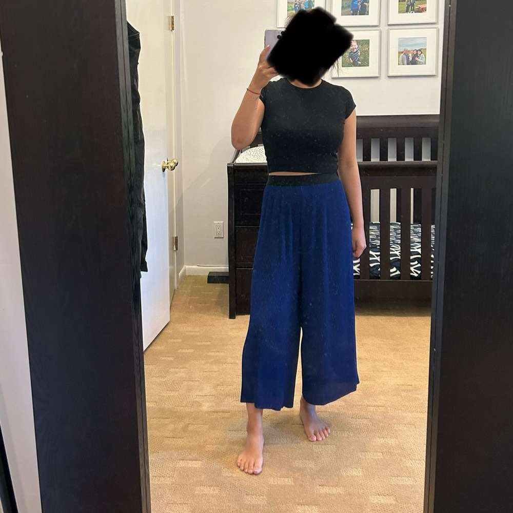Plisse Wide Leg Pants